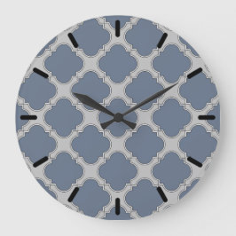 Reloj Redondo Grande Quatrefoil azul-gris