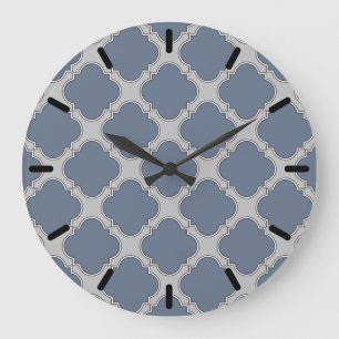 Reloj Redondo Grande Quatrefoil azul-gris