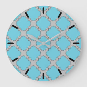 Reloj Redondo Grande Quatrefoil blue and gray