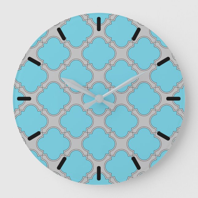Reloj Redondo Grande Quatrefoil blue and gray (Anverso)