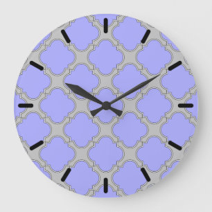 Reloj Redondo Grande Quatrefoil periwinkle and gray