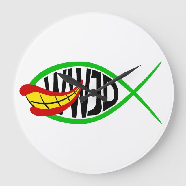 Reloj Redondo Grande ¿Qué Haría El Bromista? (Anverso)