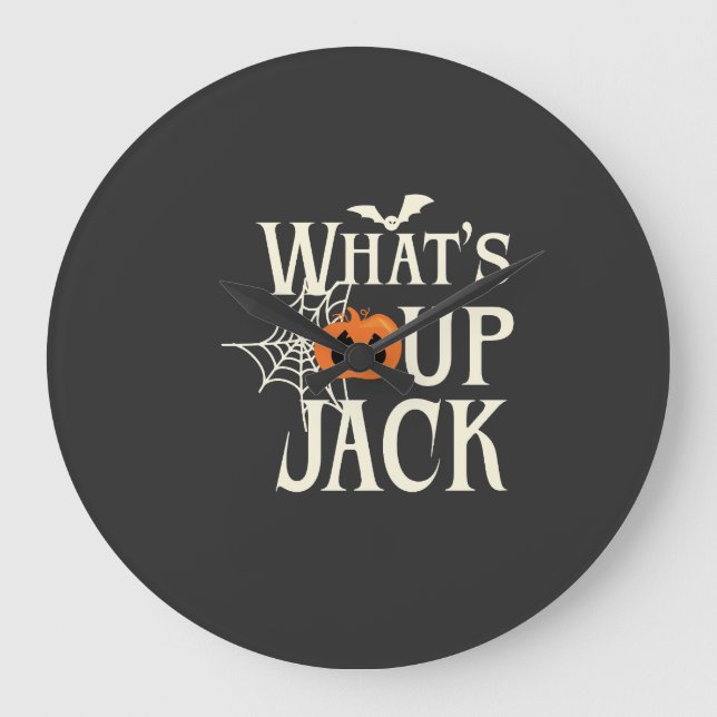 Reloj Redondo Grande ¿Qué pasa Jack Halloween (Anverso)