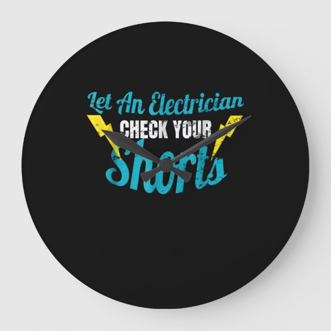 Reloj Redondo Grande Que Un Electricista Revise Sus Cortos Graciosament (Anverso)