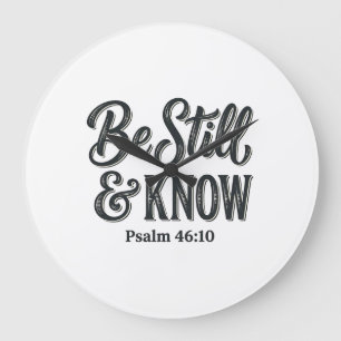 Reloj Redondo Grande Quédate quieto y sabe Salmo 46_10 Camiseta cristia