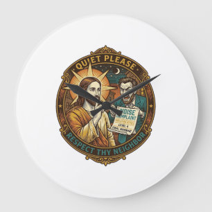Reloj Redondo Grande Queja de ruido del vecino enojado Jesús Festa ruid