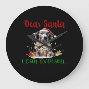 Reloj Redondo Grande Querido Santa Puedo Explicar Great Dane Camiseta E