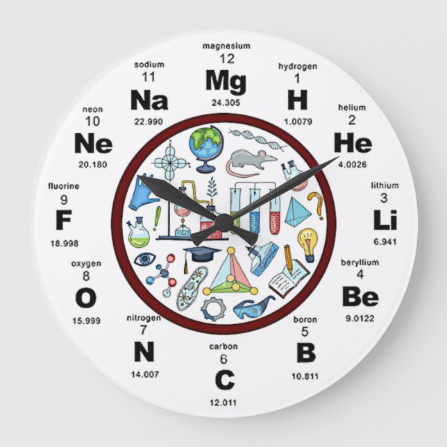 Reloj Redondo Grande Química (Anverso)