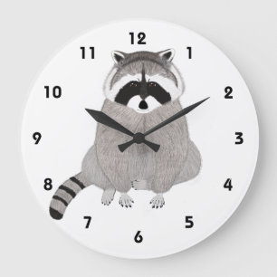 Reloj Redondo Grande Raccoon Clock