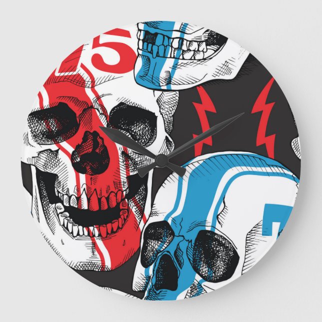 Reloj Redondo Grande Racer Skull: Rebelión sin foco. (Anverso)