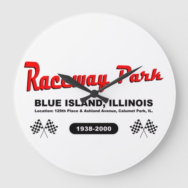 Reloj Redondo Grande Raceway Park, Blue Island / Calumet Park, Illinois (Anverso)