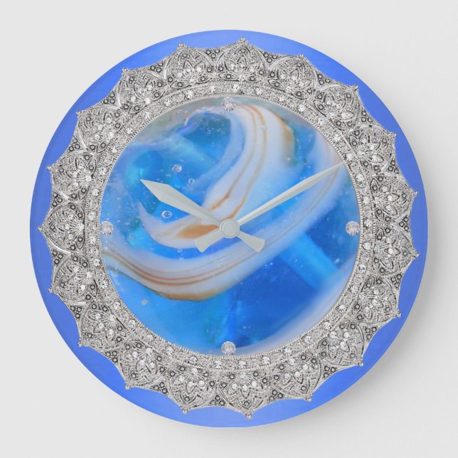 Reloj Redondo Grande Racha azul (Anverso)