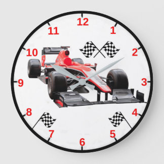 Reloj Redondo Grande Racing Car Wall Clock