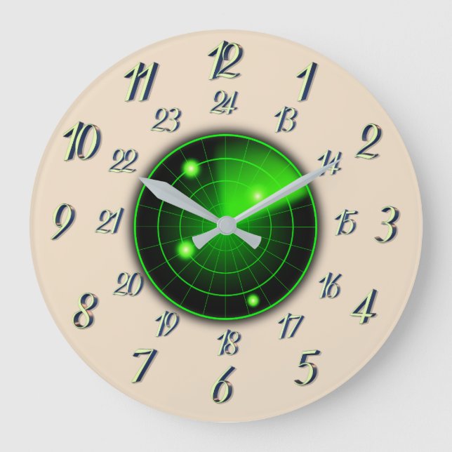 Reloj Redondo Grande Radar Proximity Peach Grey con Tiempo Militar (Anverso)