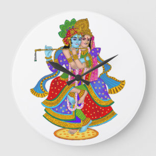 Reloj Redondo Grande Radha Krishna Clock