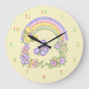 Reloj Redondo Grande Rainbow and Butterflies Wall Clock