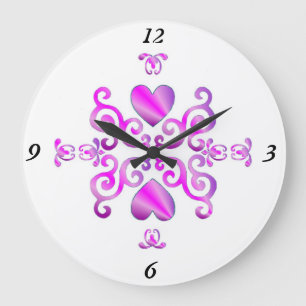 Reloj Redondo Grande Rainbow Lily and Heart