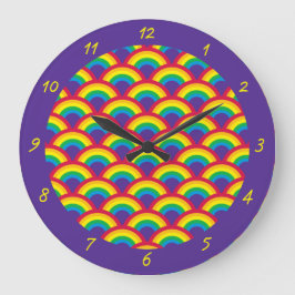 Reloj Redondo Grande Rainbow Mermaid Scale Acrylic Wall Clock