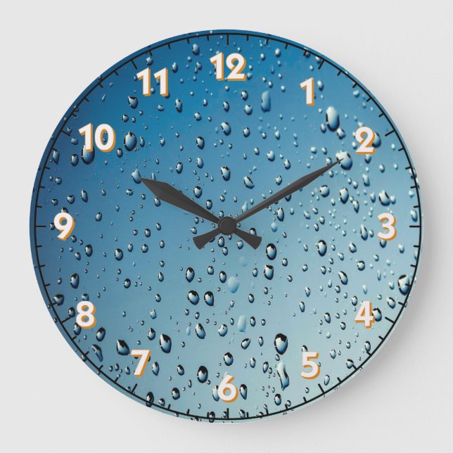 Reloj Redondo Grande Raindrops Acrylic Wall Clock (Anverso)