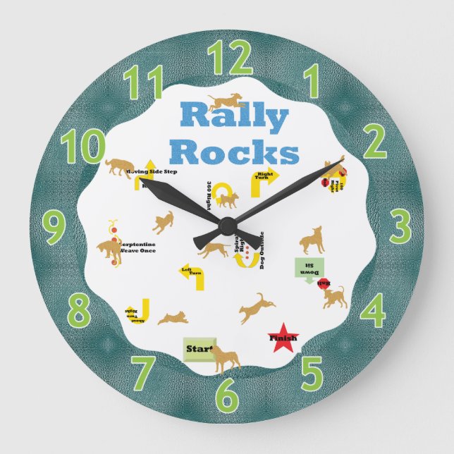 Reloj Redondo Grande Rally Rocks Dogs (Anverso)