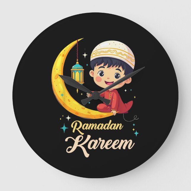 Reloj Redondo Grande Ramadan Kareem (Anverso)