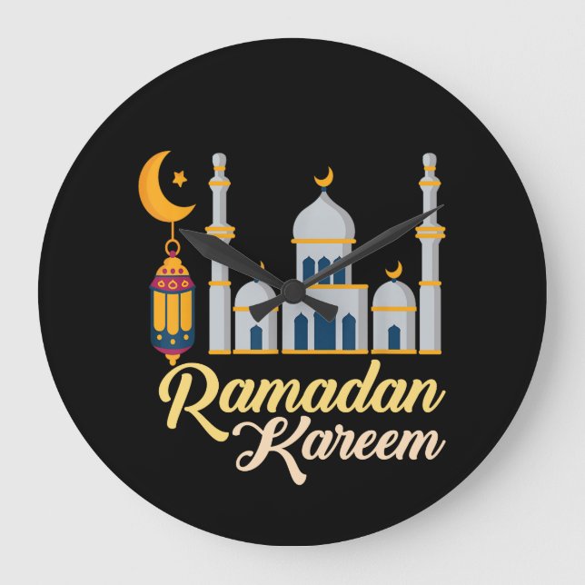 Reloj Redondo Grande Ramadán Kareem (Anverso)