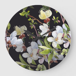 Reloj Redondo Grande Ramas de albaricoquero de primavera: sin mangas ac