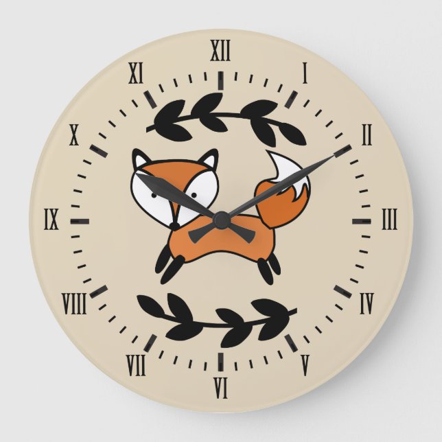 Reloj Redondo Grande Ramos de la zorra y los negros (Anverso)