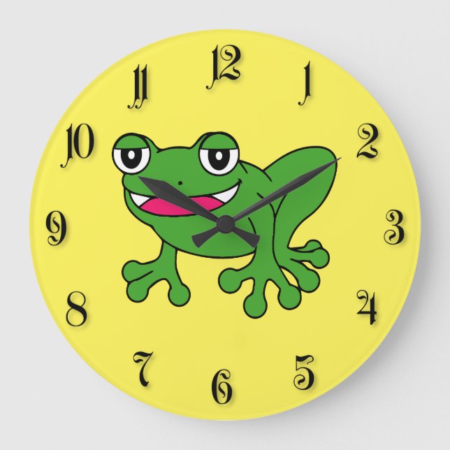 Reloj Redondo Grande Rana divertida (Anverso)