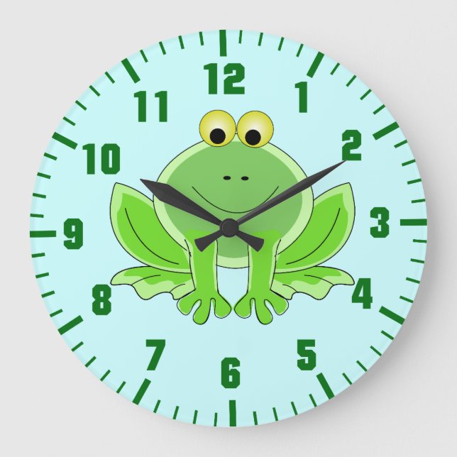 Reloj Redondo Grande rana divertida (Anverso)