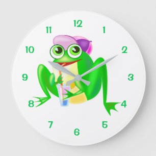 Reloj Redondo Grande Rana feliz Fiesta -