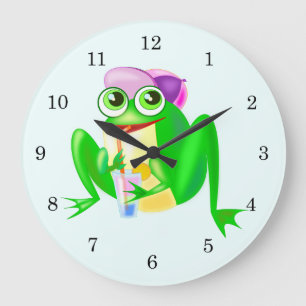 Reloj Redondo Grande Rana feliz Fiesta