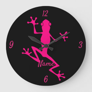 Reloj Redondo Grande Rana rosada Thunder_Cove