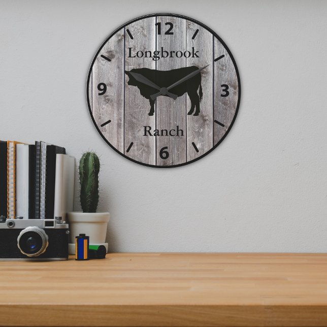 Reloj Redondo Grande Rancho de granja o nombre estable 5 Personalizado  (Subido por el creador)