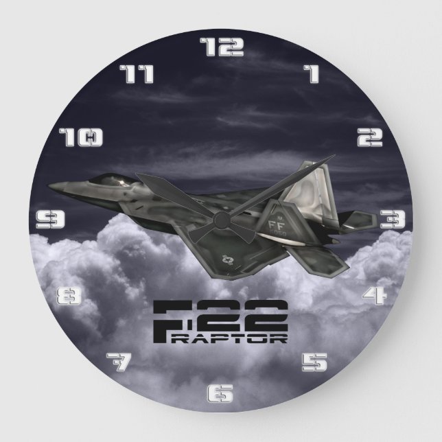 RELOJ REDONDO GRANDE RAPAZ F-22 (Anverso)