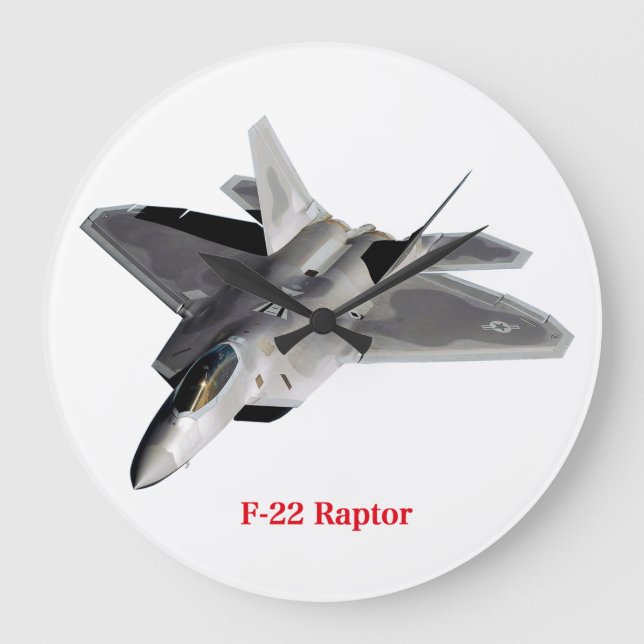 Reloj Redondo Grande Raptor F-22 (Anverso)