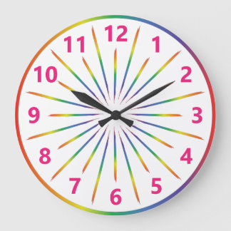 Reloj Redondo Grande Rasgos arcoiris