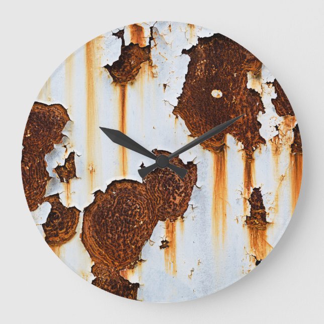 Reloj Redondo Grande Rasgos rojos blancos corrosionados (Anverso)