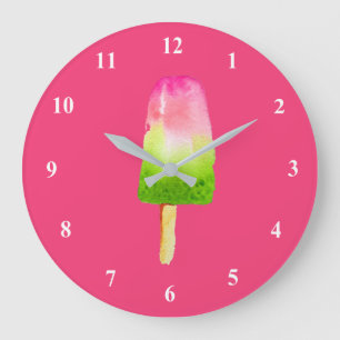 Reloj Redondo Grande Raspberry pink popsicle Summer
