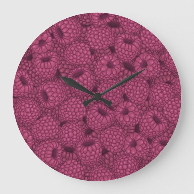 Reloj Redondo Grande Raspberry Vintage: Sweet Wrap Design. (Anverso)