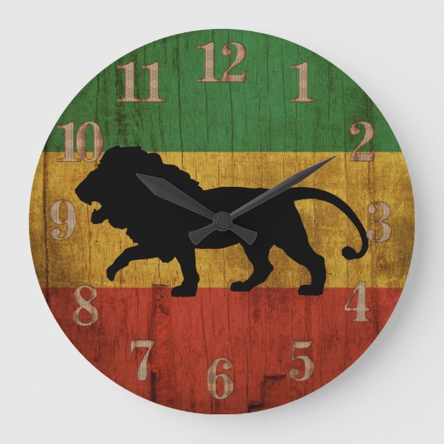 Reloj Redondo Grande Rasta León de Judá (Anverso)