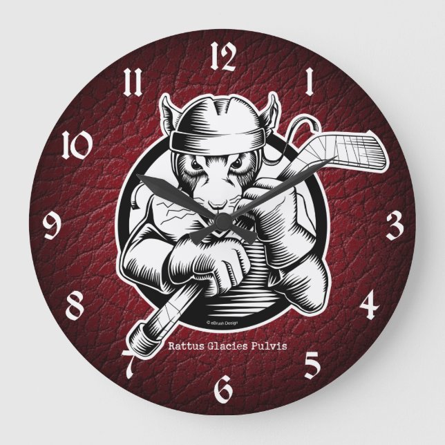 Reloj Redondo Grande Rata de hockey (Anverso)