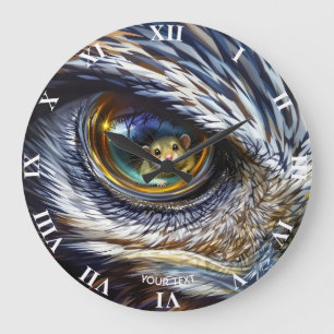 Reloj Redondo Grande Ratón Ojos De Águila Fantasía Lindo