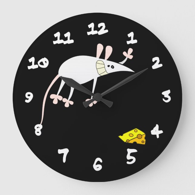 Reloj Redondo Grande Ratón y queso (Anverso)