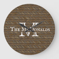 Rattan Wicker Boho Monograma Tejido de baloncesto 