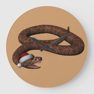 Reloj Redondo Grande Rattlesnake Con Sombrero Santa