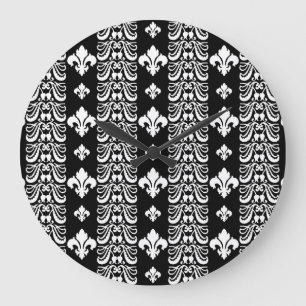 Reloj Redondo Grande Raya 1 de Fleur blanco y negro