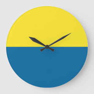Reloj Redondo Grande Rayas   Azul y Amarillo   PERSONALIZABLE