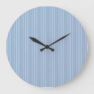 Reloj Redondo Grande Rayas Azules de Bebé Patrón Rayas Verticales