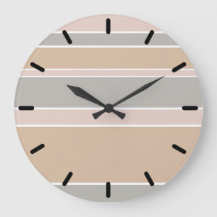 Reloj Redondo Grande Rayas beiges